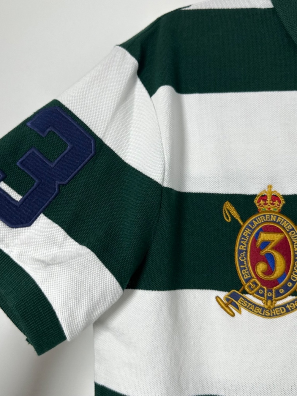 NEW Polo Ralph Lauren Custom Slim Fit Big Pony Crest Mesh Polo Sz Small Striped - Picture 3 of 11